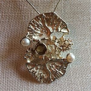 Sterling Silver Organic form Necklace